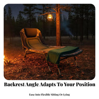 600D Oxford Cloth Adjustable Camping Cot Metal Frame Reclining Camping Cot Round Support Feet