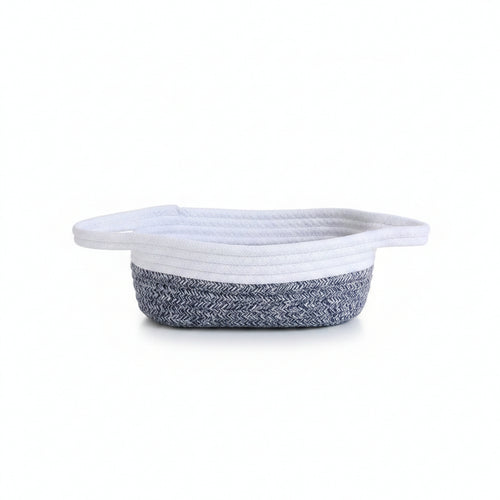 Cotton Rope Basket with Handles Natural for Shelves