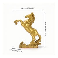 Brass Horse Figurine Gold-Toned Standing Horse Ornament Shiny for Tabletop