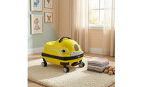 Rotating Sit-and-Ride Suitcase Glossy Children's Suitcase with Wheels Sturdy Sit-and-Ride Luggage Secure for Children, Traveling Families