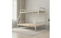 Metal Bunk Bed Frame Space-Saving Bunk Bed with Ladder Sturdy Furniture Modern for Students, Bedroom