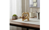 Heart Dog Statue Creative Gift Dachshund Figurine Novelty Design for Entryway