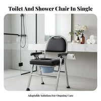 Adjustable Height Toilet Frame Foldable Commode Chair Heavy Duty for Bedside