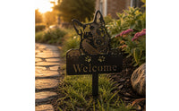 Paw Print Welcome Sign Decorative Outdoor Decor Easy to Install