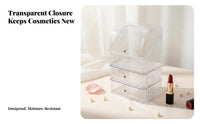 Desktop Makeup Case with Drawers particleprotective Multi-Compartment Makeup Box