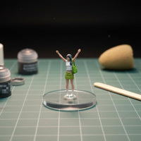 Cheering Girl Figure Realistic Detailing 1/64 Scale Girl Figurine for Collectors