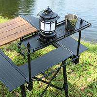Camping Table Lantern Stand Foldable Outdoor Table Hanging Rack Space-Saving