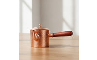 Copper Pitcher with Wooden Handle Hammered Tea Pitcher with Handle Heat-Resistant Gravy Boat