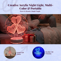 RGB dimmable night light, portable, rechargeable, ideal gift