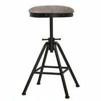 Adjustable Pedestal Stool Industrial Aesthetic Counter-Height Seating Stable