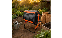 200 L Rotating Compost Tumbler Large Capacity Outdoor Storage Air Vents for Yard