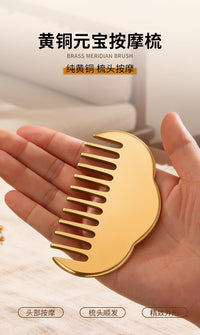 Solid Brass Gua Sha Massage Comb for Head and Scalp