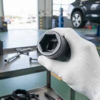 3/4 Inch Drive Deep Socket High Power Sturdy Duty Hex Shock Socket Cr-Molybdenum-Molybdenum Steel Wrench Head Break Resistant