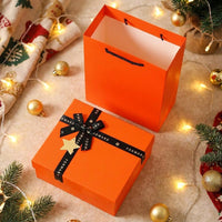 Cardboard Gift Box with Lid, 32x24x11cm Postal Gift Box for Presents, Rigid Gift Box with Bag for Small Business
