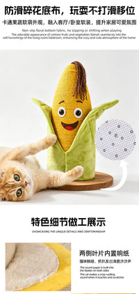 Corn and Banana Creative Vertical Cat Scratching Post with Sisal Rope