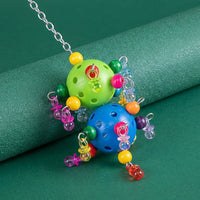Gnaw Toys for Parrots, Hanging Molar Ball, Small Parrot Enrichment for Cage, Budgie Toys for Cockatiel, Lovebird, and African Grey Entertainment