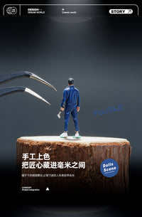 1:64汽车维修工人微缩人偶沙盘造景摆件车库场景搭配装饰小人手办