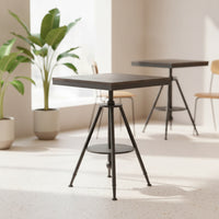 Sturdy Height Adjustable Table Stable Tripod Table with Shelf Long-Lasting Furniture Versatile for Bar