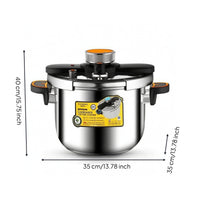 Easy One-Press Stainless Steel Pressure Cooker Food-Grade Pressure Cooker with Lid Rust-Resistant Simmer Pot Multi-Safety for Gas Stoves