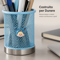 Creative Metal Mesh Round Hollow Pen Holder for Desk Organization