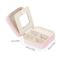Portable Leather Jewelry Organizer with Handle for Travel
