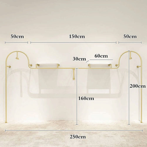 Retail Clothing Display Stand Floor Standing Clothes Rack Heavy Duty Boutique Display Rack Garment Organizer Featuring Metal Structure Suitable for Retailers Fitting Room Showroom