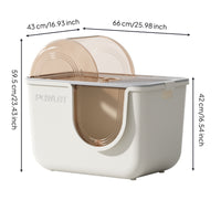 Enclosed Litter Box Large Litter Box with Hood Included for Apartments