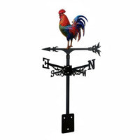 Weathercock Weathervane Wrought Iron Roof Mount Wind Indicator Easy to Install Outdoor Decoration for Yard, Farmhouse