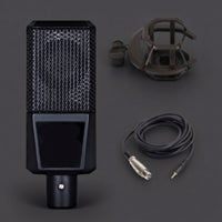 Condenser Audio Transducer with Shock Mount Professional Condenser Audio Transducer Kit Cardioid for Vocalists, Sing-Along
