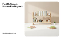 Expandable Book Rack Adjustable Length Desktop desktop shelf Rounded Corners