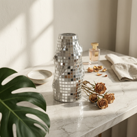 Mirrored Mosaic Vase Reflective Mosaic Vase Faceted