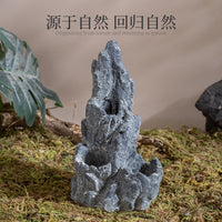 爬宠造景假山攀爬木鬃狮蜥捷角守宫蛇异宠饲养箱造景布景仿石躲避