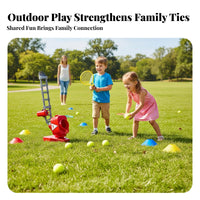 Parent-Child Interaction 2-in-1 Tennis Baseball Toy Great Gift 2 in 1 Baseball Tennis Pitcher for Toddlers, Parents, Outdoor, Backyard, Park