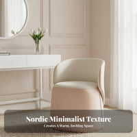 Nordic aesthetic Round Storage Pouf Multi-Functional Upholstered Stool Multifunctional Ottoman Minimalist Design for Makeup Users, Apartment Dwellers, Interior Decorators, Bedroom, changing area, Entryway