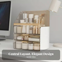 Desktop Makeup organizer with Drawers particle-proofresistant Multi-Compartment cosmetics organizer