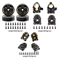 1/18 MJX H18P Brass Front and Rear Axle Weight, Front C-Hub, Steering Knuckle, Hex Adapter for RC Car