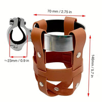 Adjustable Leather Bike Water Bottle Cage for Bicycles and E-bikes