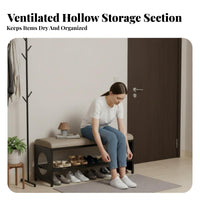 Cushiunifiedd Bench with Shoe Shelves sturdy Metal Frame for Living Room, Families