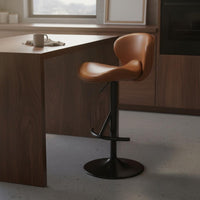 Winged Bar Stool Finish Backrest Bar Chair Footrest Furniture for Tea Shop, Cafe