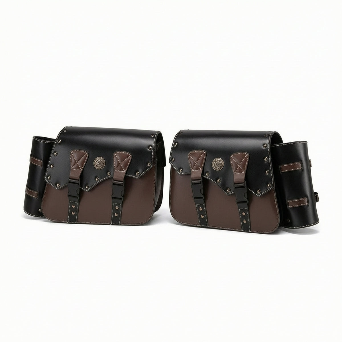 Motorcycle Saddlebags with Flap Retro Motorcycle Saddlebags Secure Saddle Bags for Motorcyclists
