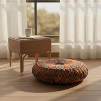 Zafu Cushion Ethnic Pattern Round Meditation Pillow Portable for Meditators