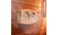 Natural Fir Wood Sauna Thermometer Hygrometer Easy to Read Sauna Room Temperature-Hygrometer Heat Resistant Wooden Temperature Humidity Gauge for Spa