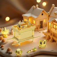 Ark of the Covenant Model Replica with Aaron's Rod, Manna, and Tablets