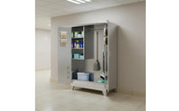 Stainless Steel Cleaning Cabinet Easy to Clean Mop and Broom Storage Cabinet Rustproof Mop and Broom Organizer for Janitors, School, Balcony, Basement