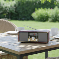 Vintage Wood Radio Card Playback Wooden Bluetooth Speaker Strong Reception