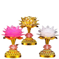 Seven-Color Lotus LED Electronic Buddha Lamp, Rechargeable, Home Use