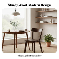 Solid Wood Dining Chair Anti-Slip Foot Pads Nordic Design Backrest Chair