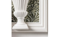 Resin Decorative Frame Freestanding Frame with Flower-Pot Motif Classical Urn Relief Plaque for Entryway Console, Bookshelf, Side Table