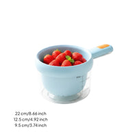Transparent Double-Layer Fruit Drainer Quick Drainage Measuring Drain Cup Efficient Cleaning Handled Fruit Strainer Portable