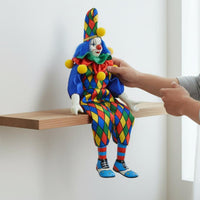 Dangling Leg Clown Doll Porcelain Head and Limbs Sitting Clown Shelf Ornament Souvenir Gift House Decoration for Collectors
